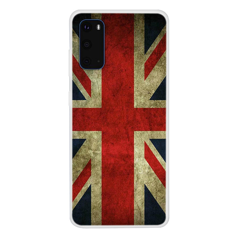 Pattern Printing Soft TPU Phone Casing for Samsung Galaxy S20 4G/S20 5G - Flag Pattern