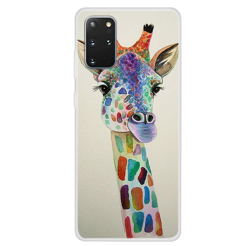 Pattern Printing TPU Back Case for Samsung Galaxy S20 Plus - Giraffe Painting