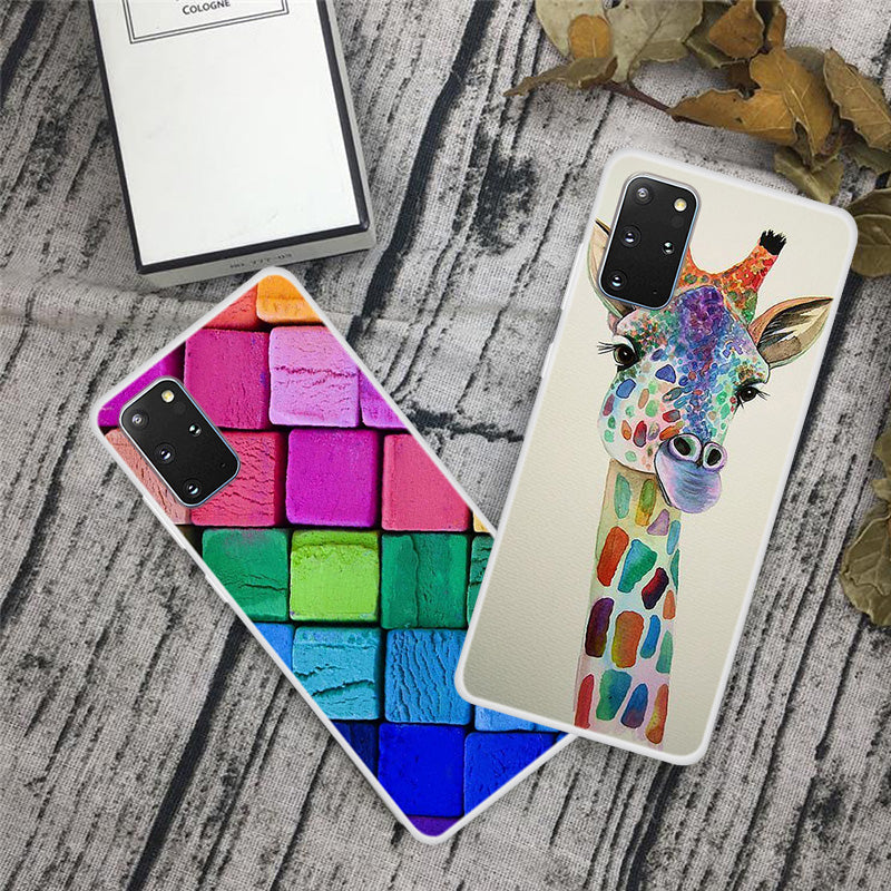 Pattern Printing TPU Back Case for Samsung Galaxy S20 Plus - Giraffe Painting