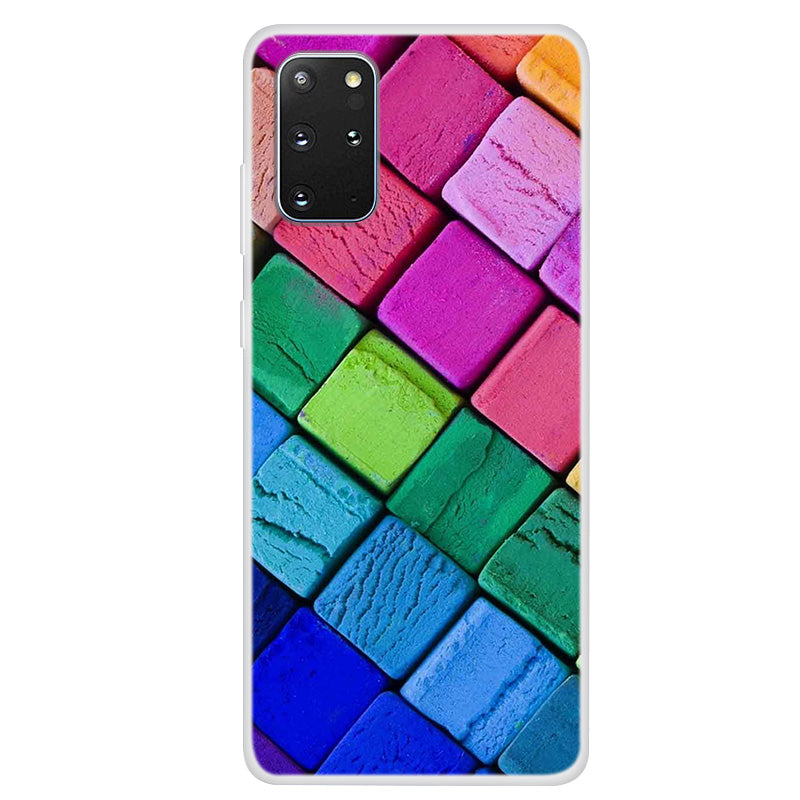 Pattern Printing TPU Back Case for Samsung Galaxy S20 Plus - Colorful Blocks