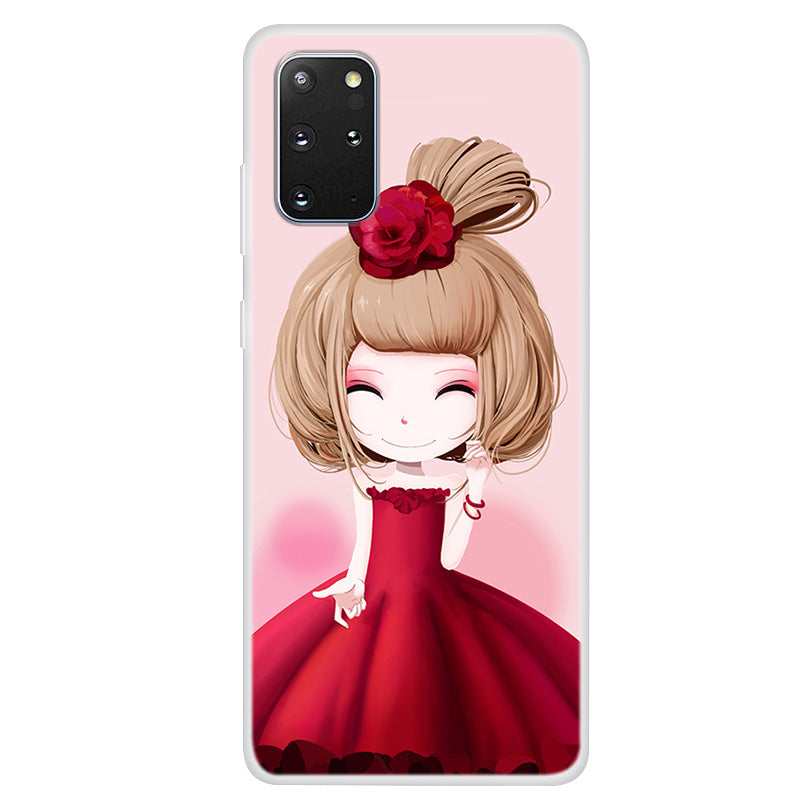 Pattern Printing TPU Back Case for Samsung Galaxy S20 Plus - Cute Girl