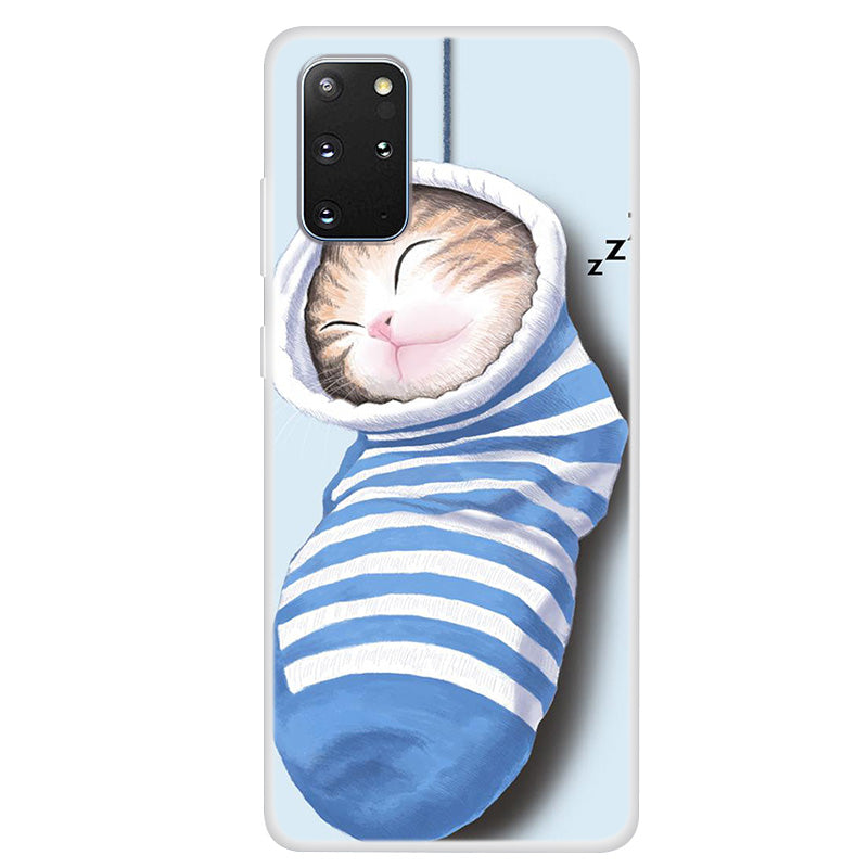 Pattern Printing TPU Back Case for Samsung Galaxy S20 Plus - Sleeping Cat