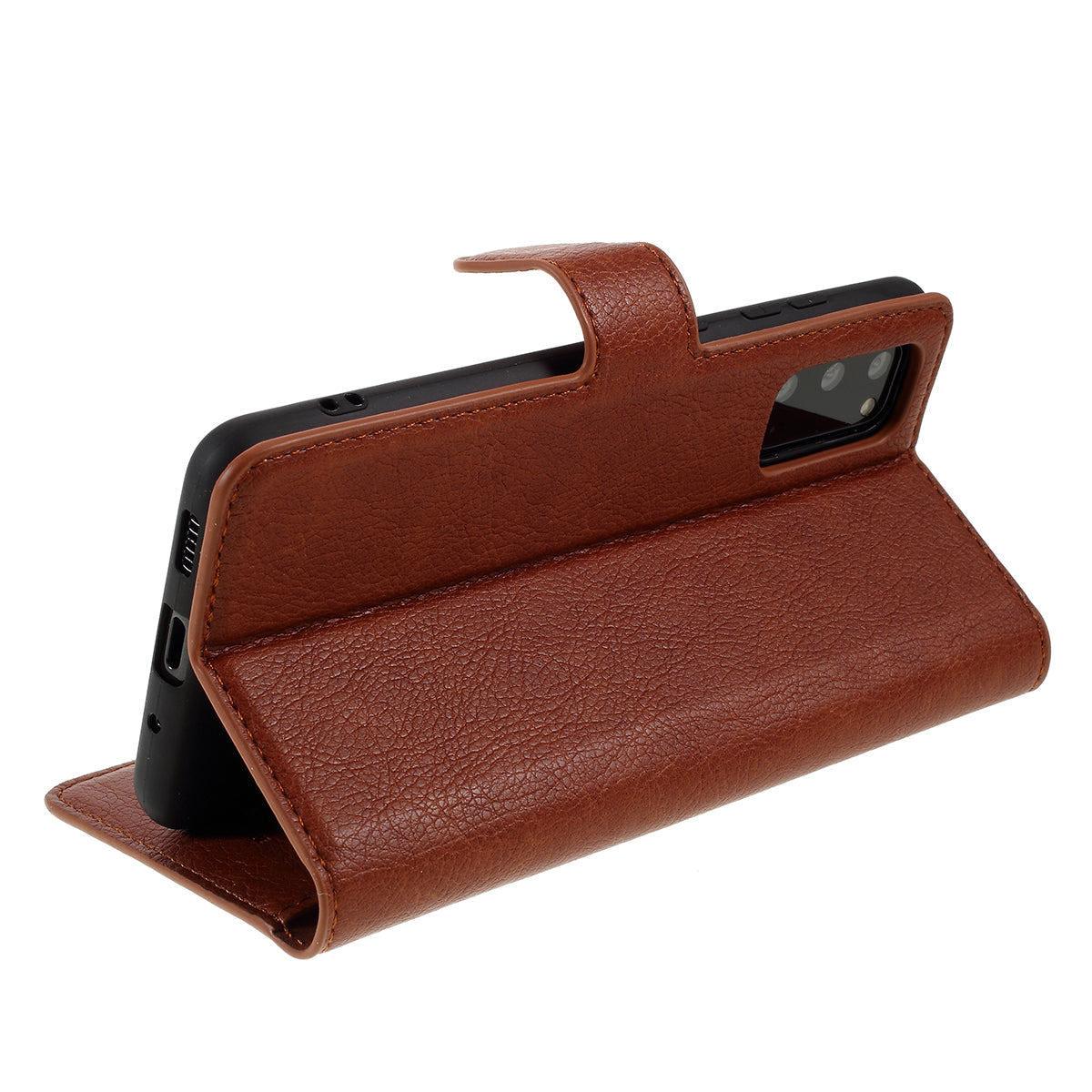 KAIYUE Leather Stand Case with Card Slots for Samsung Galaxy S20 4G/S20 5G - Brown