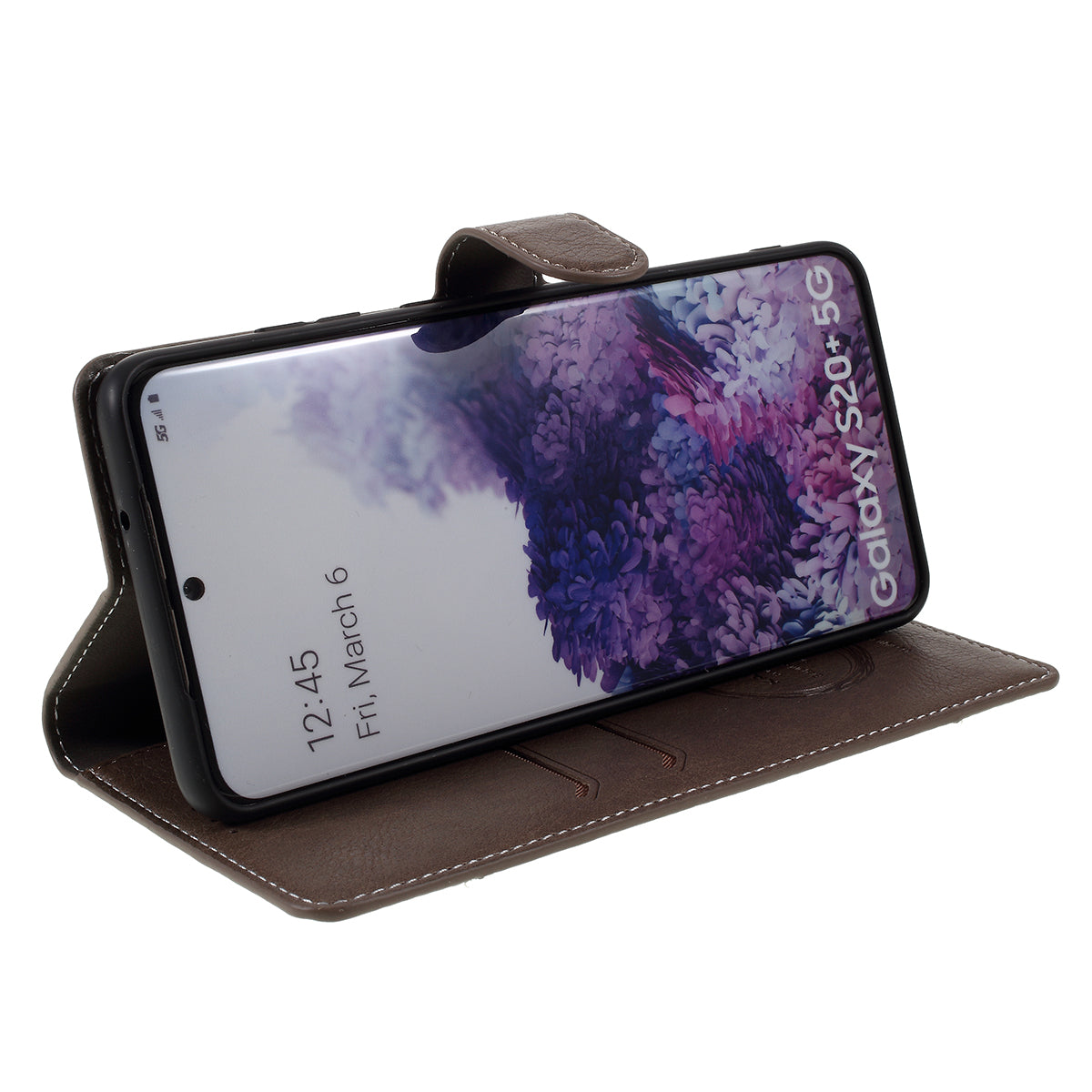 KAIYUE Magnetic Leather Stand Case for Samsung Galaxy S20 Plus - Coffee