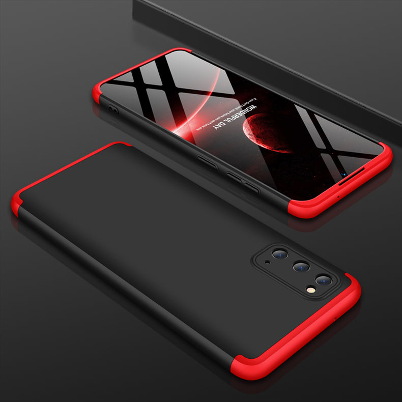 GKK Detachable 3-Piece Matte Hard PC Back Shell for Samsung Galaxy S20 4G/S20 5G - Red/Black