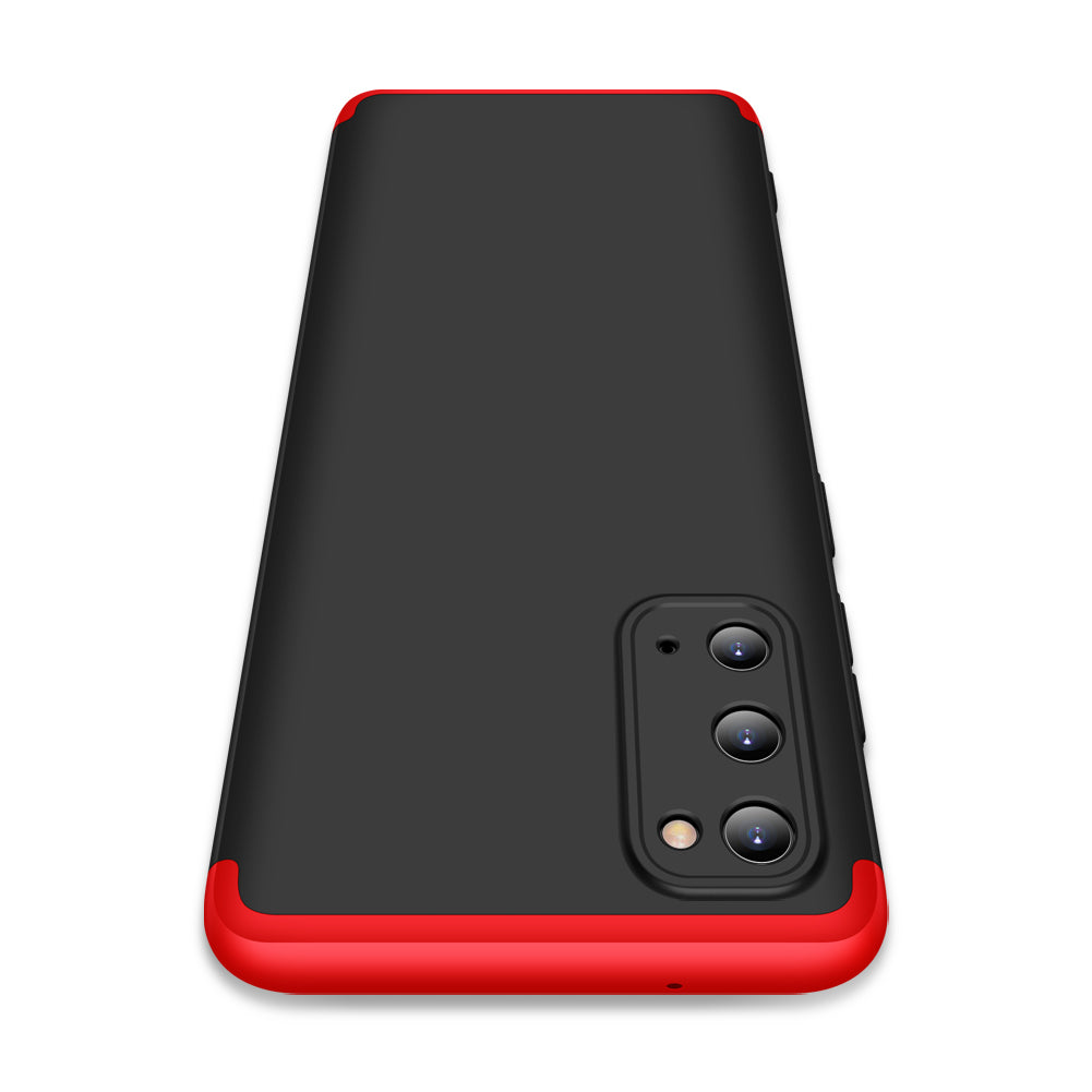 GKK Detachable 3-Piece Matte Hard PC Back Shell for Samsung Galaxy S20 4G/S20 5G - Red/Black