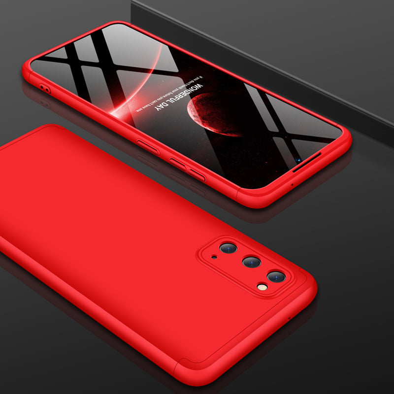 GKK Detachable 3-Piece Matte Hard PC Back Shell for Samsung Galaxy S20 4G/S20 5G - Red