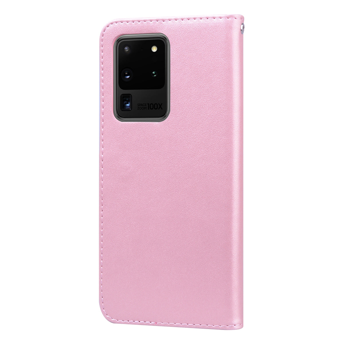 Imprint Rose Flower Leather Flip Case with Wallet for Samsung Galaxy S20 Ultra - Pink