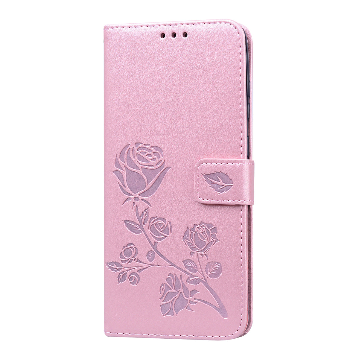 Imprint Rose Flower Leather Flip Case with Wallet for Samsung Galaxy S20 Ultra - Pink