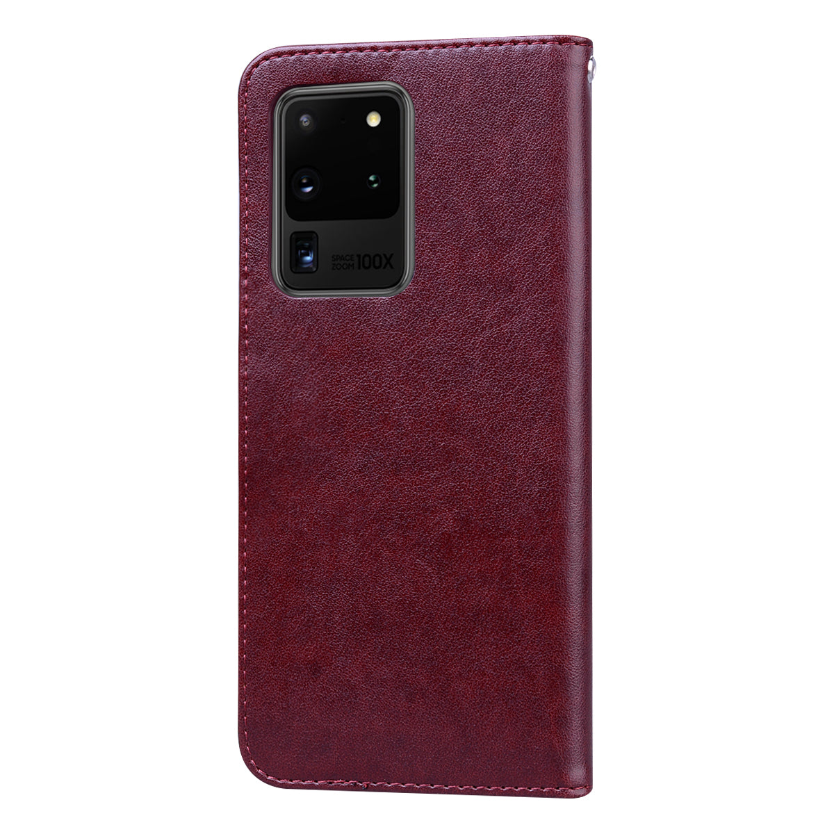 Imprint Rose Flower Leather Flip Case with Wallet for Samsung Galaxy S20 Ultra - Brown