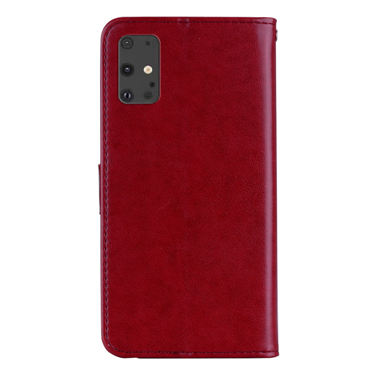 Imprint Flower Owl Pattern Leather Wallet Stand Phone Case Shell for Samsung Galaxy S20 Plus / S20 Plus 5G - Red