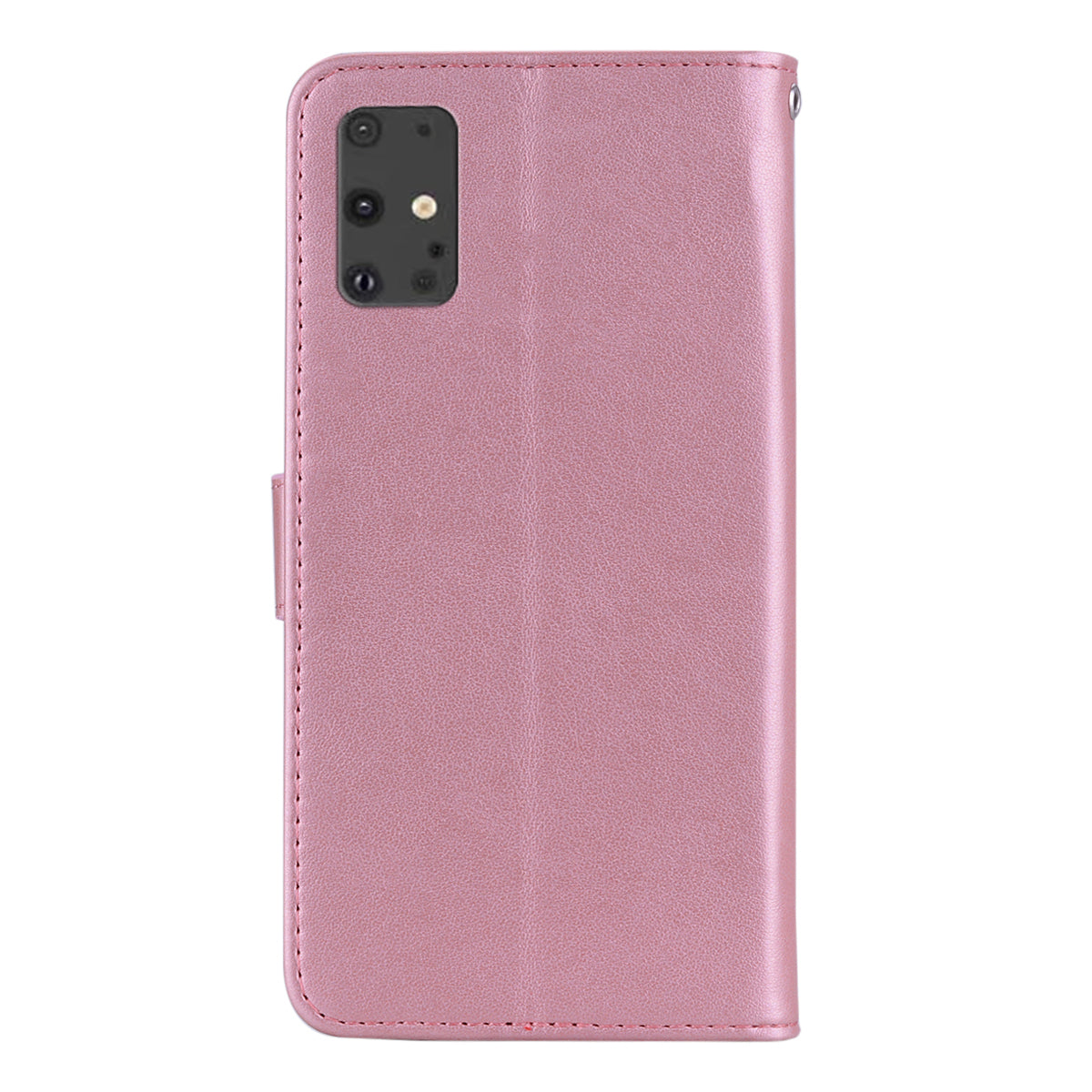 Imprint Flower Owl Pattern Leather Wallet Stand Phone Case Shell for Samsung Galaxy S20 Plus / S20 Plus 5G - Rose Gold