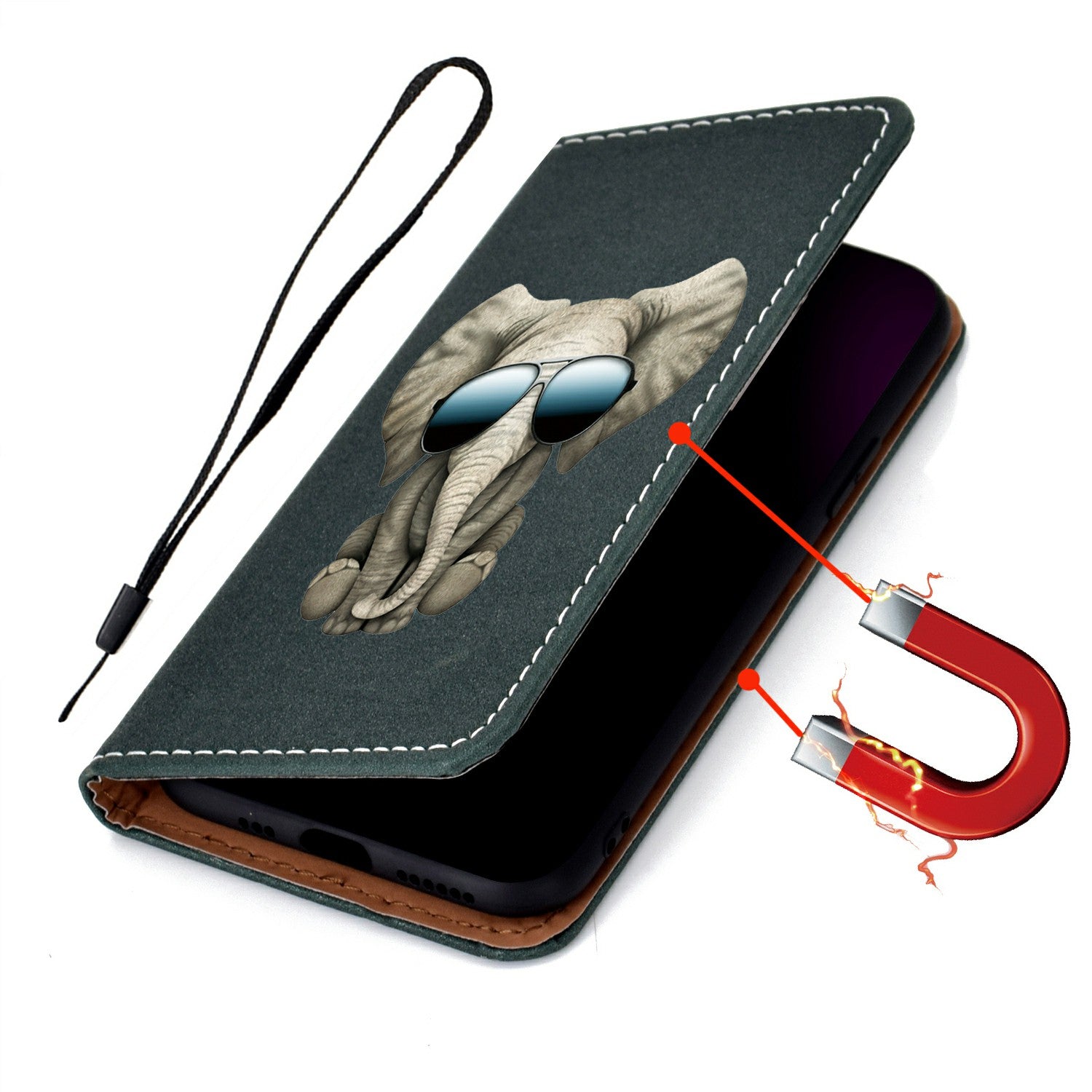 Stylish Pattern Printing Leather Stand Case with Card Slots Cover for Samsung Galaxy S20 Ultra - Elephant