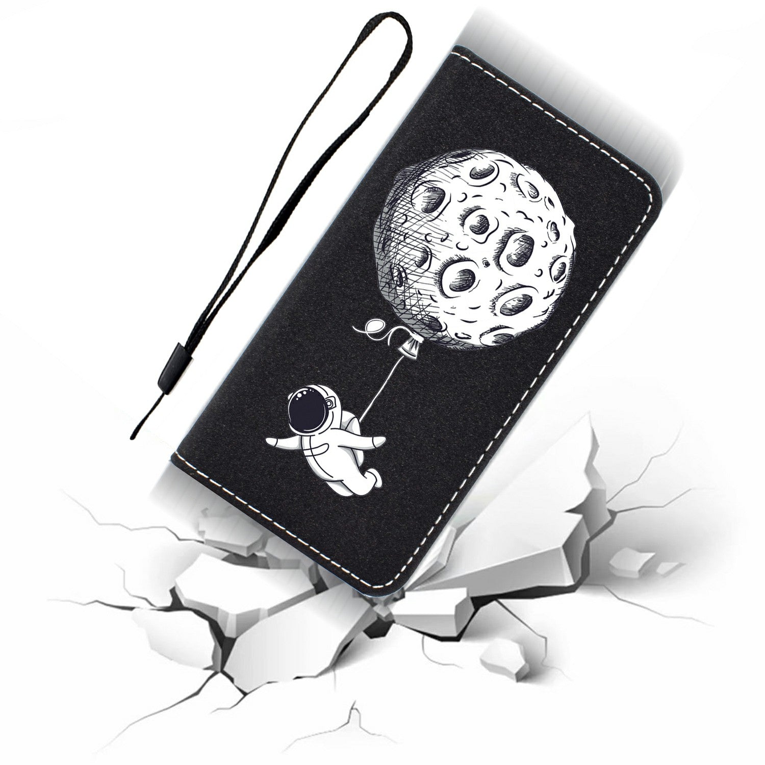 Stylish Pattern Printing Leather Stand Case with Card Slots Cover for Samsung Galaxy S20 Ultra - Spaceman