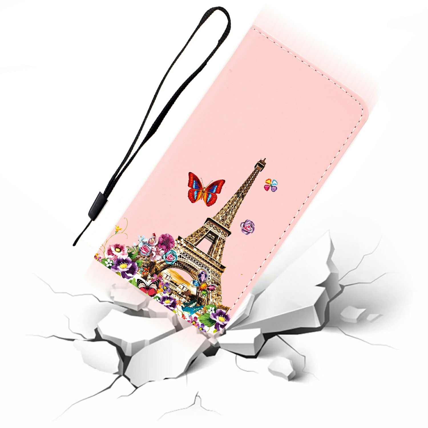 Stylish Pattern Printing Leather Stand Case with Card Slots Cover for Samsung Galaxy S20 Ultra - Eiffel Tower