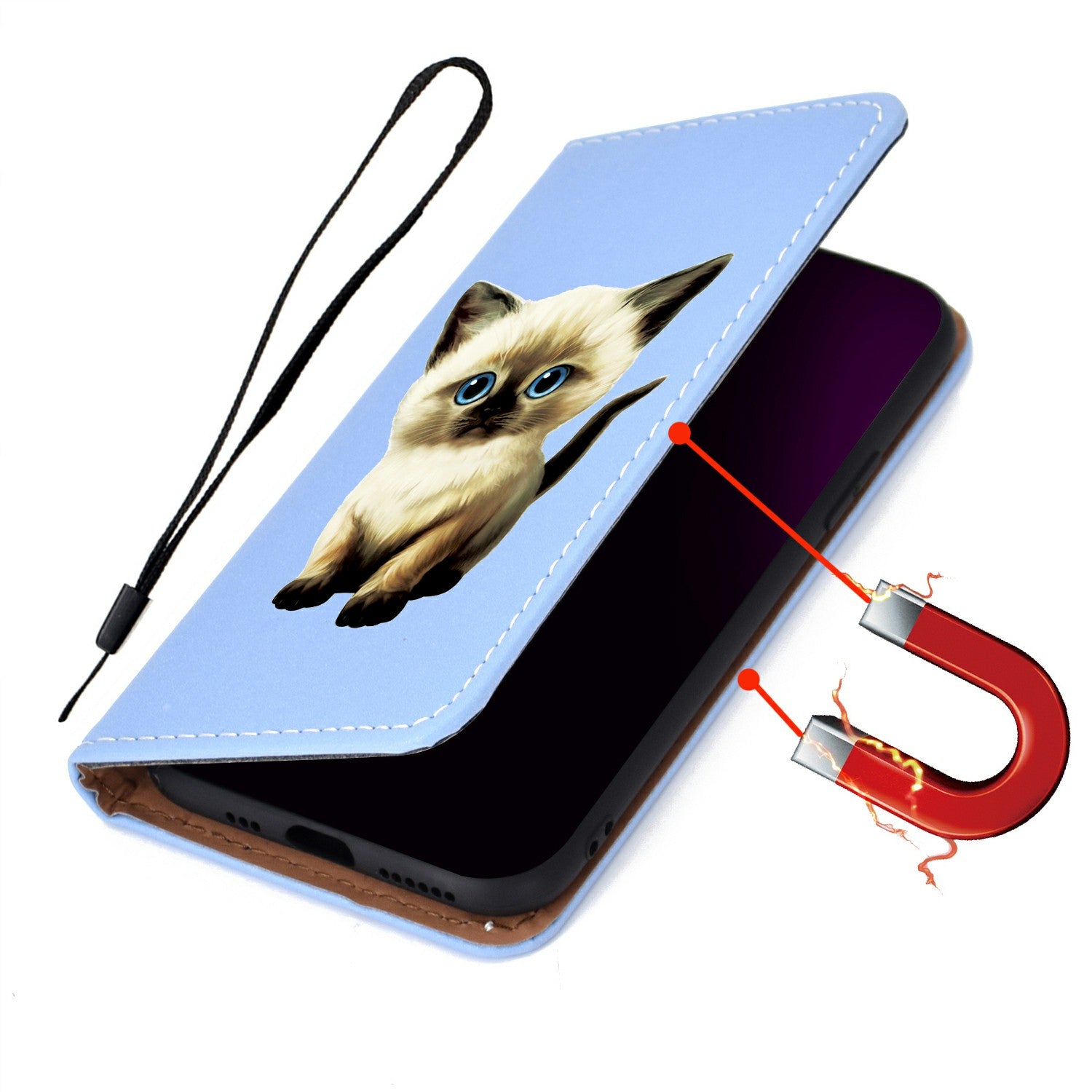 Stylish Pattern Printing Leather Stand Case with Card Slots Cover for Samsung Galaxy S20 Ultra - Cat