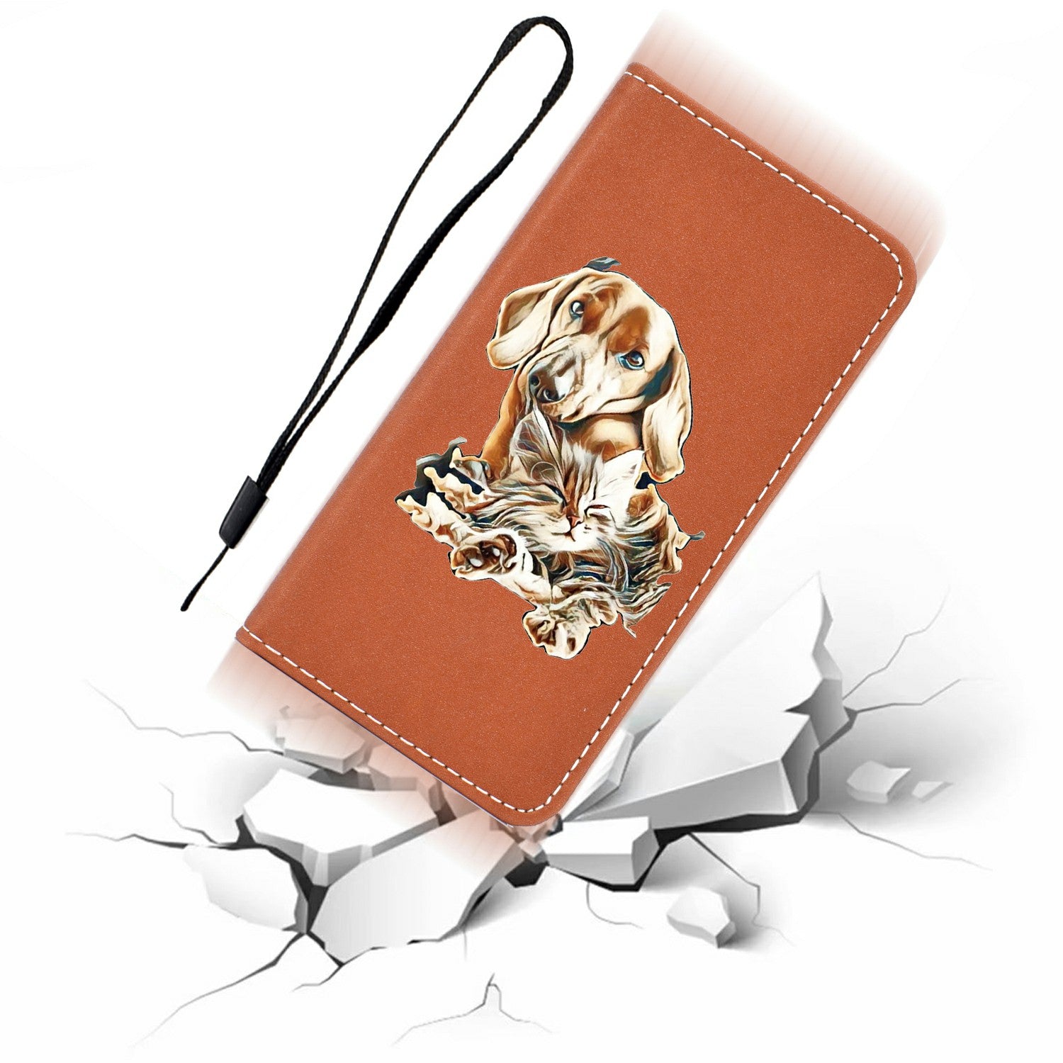 Stylish Pattern Printing Leather Stand Case with Card Slots Cover for Samsung Galaxy S20 Ultra - Dog