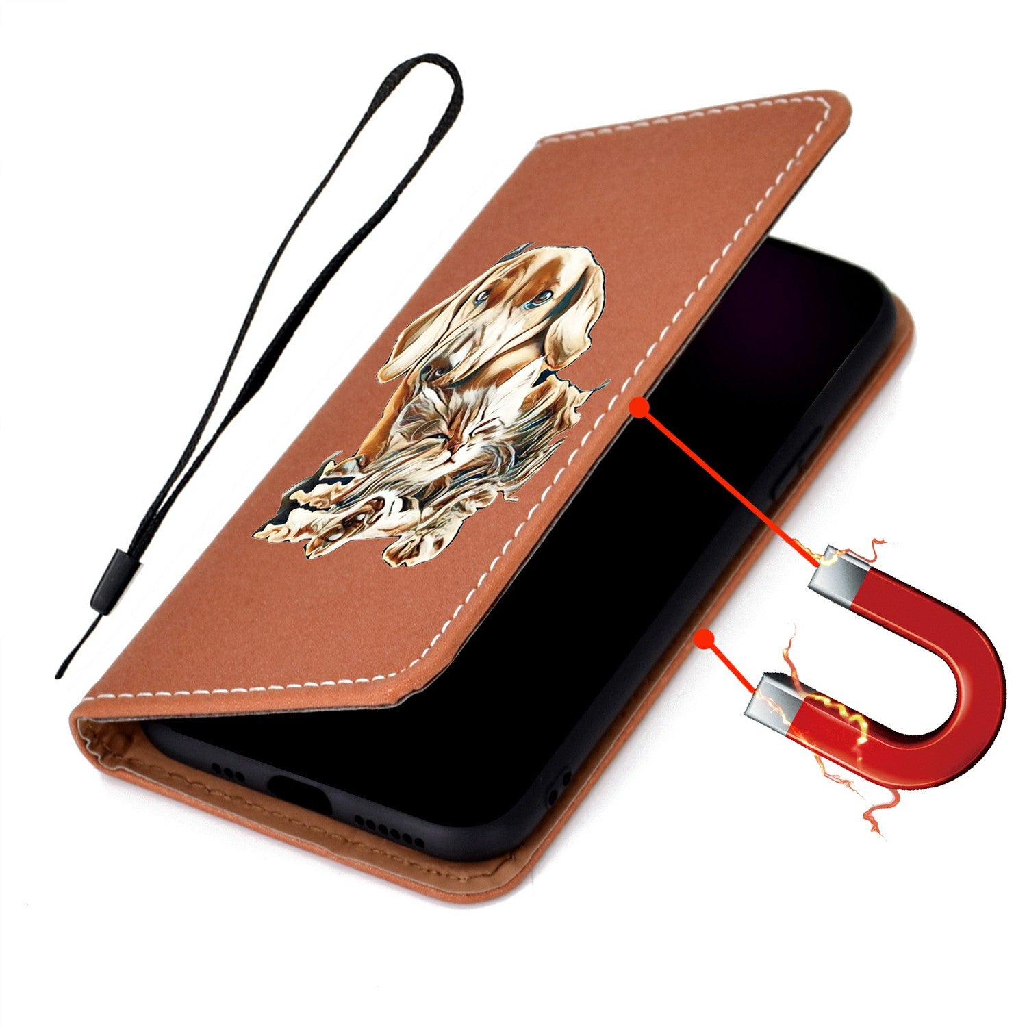 Stylish Pattern Printing Leather Stand Case with Card Slots Cover for Samsung Galaxy S20 Ultra - Dog