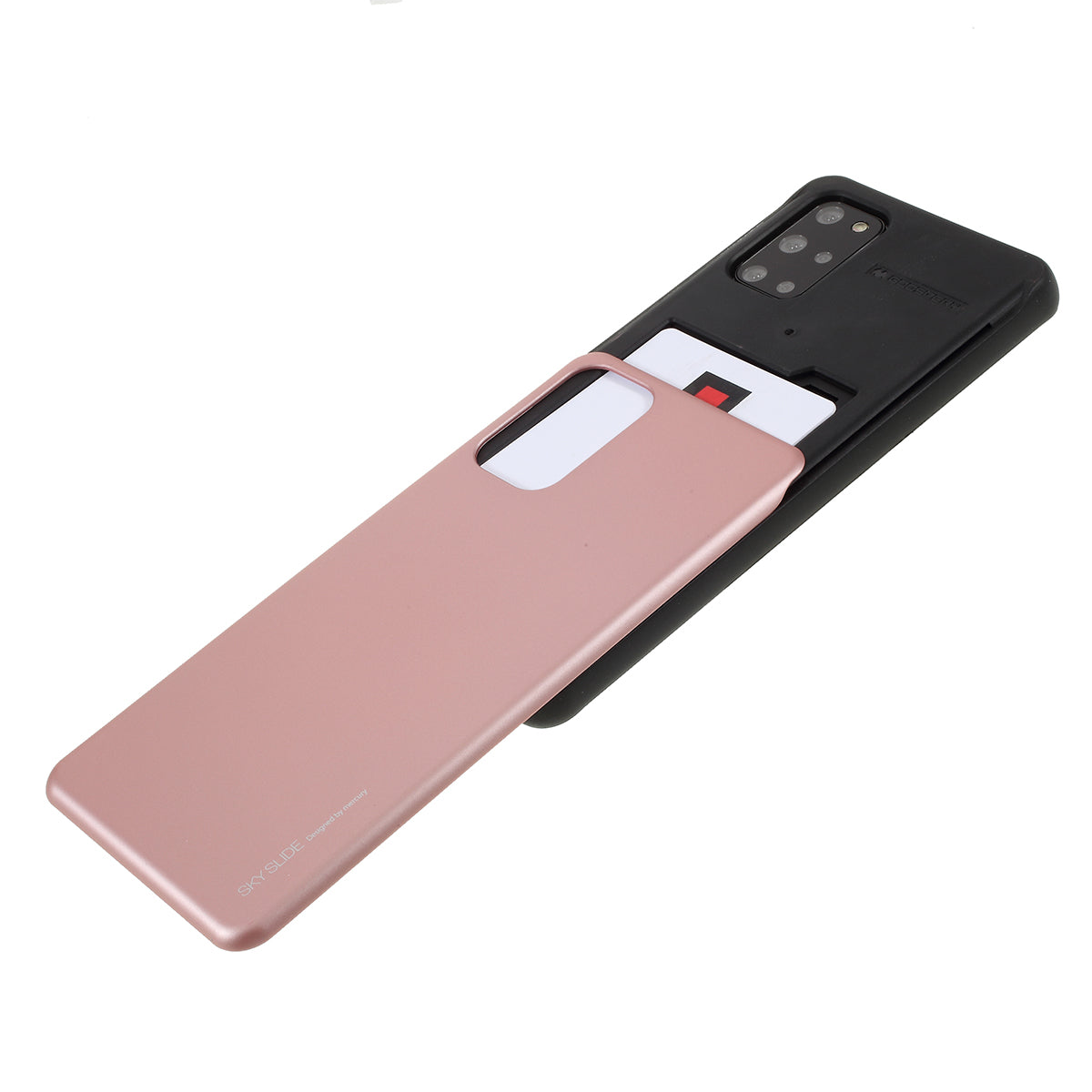 MERCURY GOOSPERY Sky Series Slide Card Slot PC TPU Phone Cover for Samsung Galaxy S20 Plus / S20 Plus 5G - Rose Gold