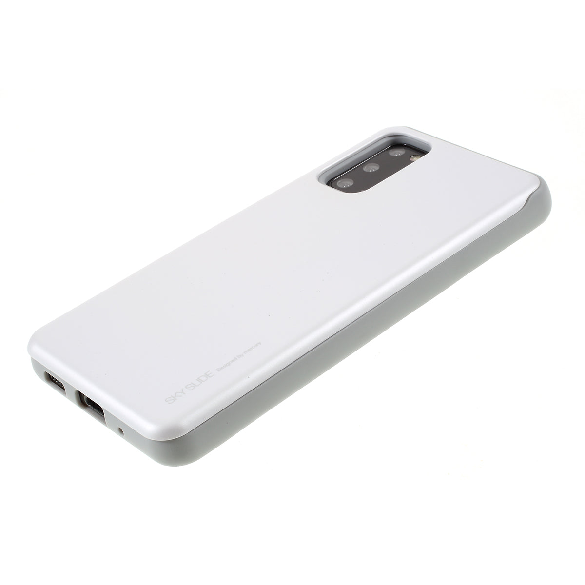 MERCURY GOOSPERY Sky Series Card Holder Slide PC TPU Hybrid Case for Samsung Galaxy S20 4G/S20 5G - Silver