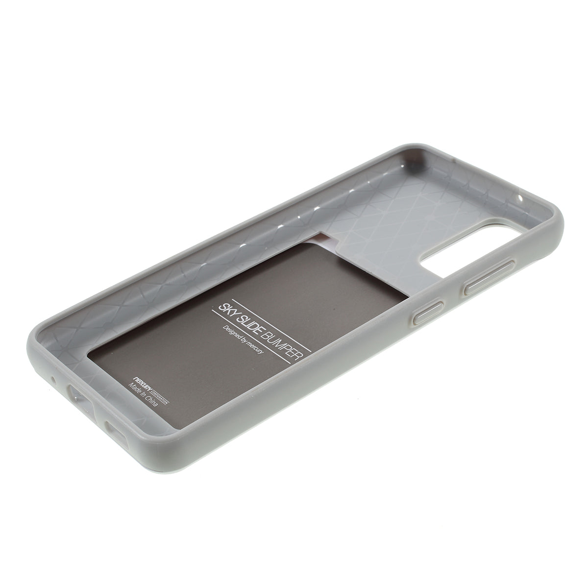 MERCURY GOOSPERY Sky Series Card Holder Slide PC TPU Hybrid Case for Samsung Galaxy S20 4G/S20 5G - Silver