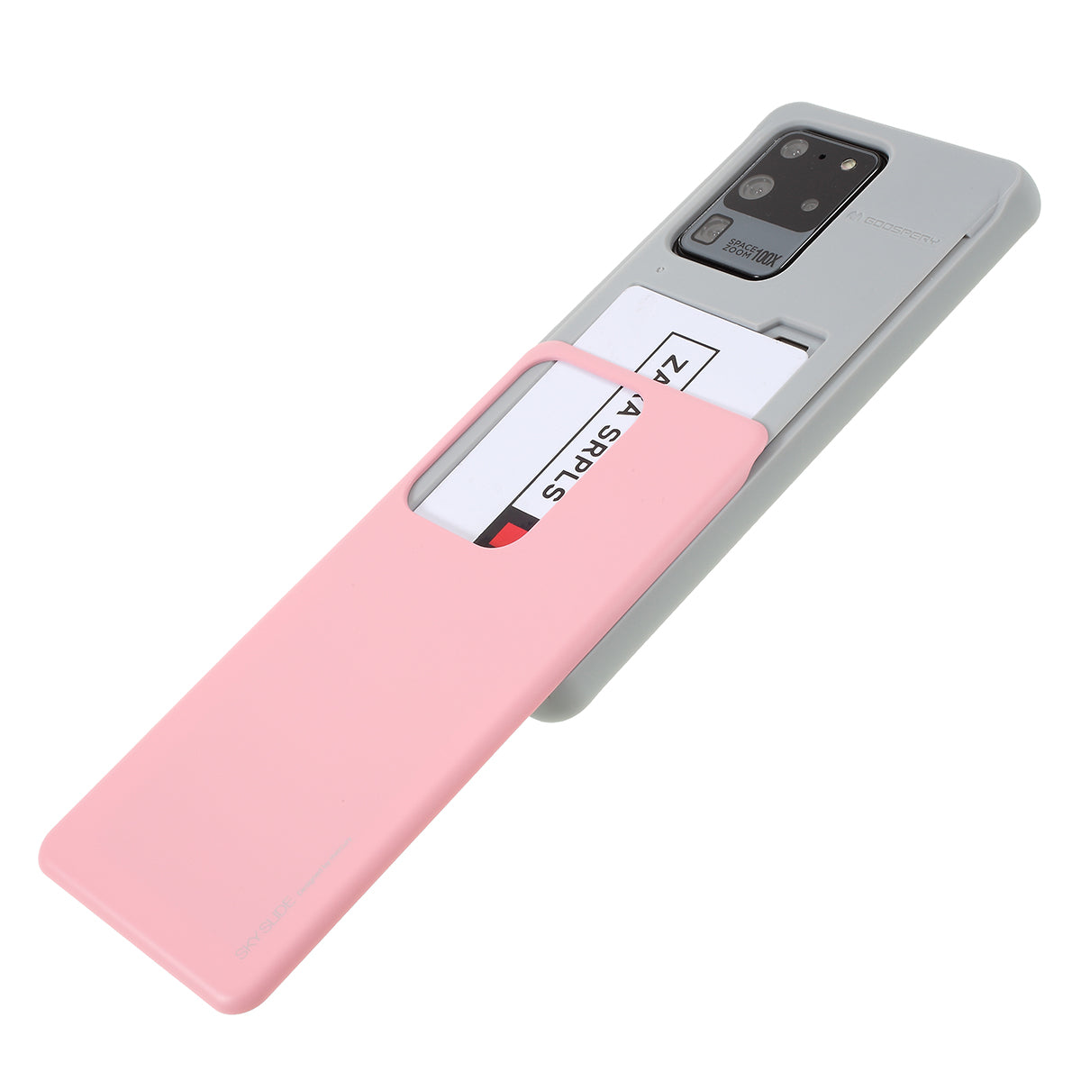 MERCURY GOOSPERY Sky Series Slide Card Slot PC TPU Phone Cover for Samsung Galaxy S20 Ultra - Pink