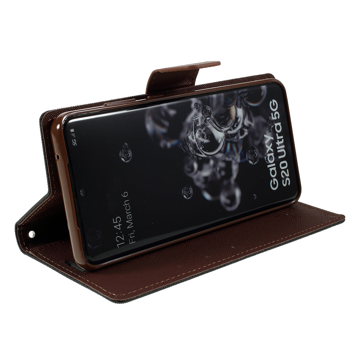 MERCURY GOOSPERY Fancy Diary Leather Wallet Mobile Phone Case for Samsung Galaxy S20 Ultra - Black / Brown