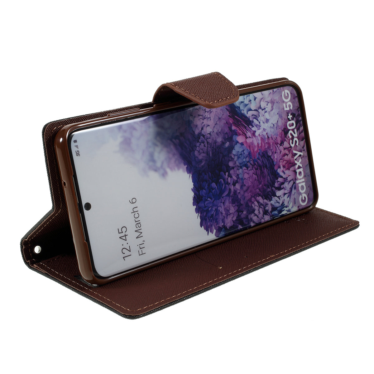 MERCURY GOOSPERY Fancy Diary Leather Protector Cover for Samsung Galaxy S20 Plus - Black / Brown