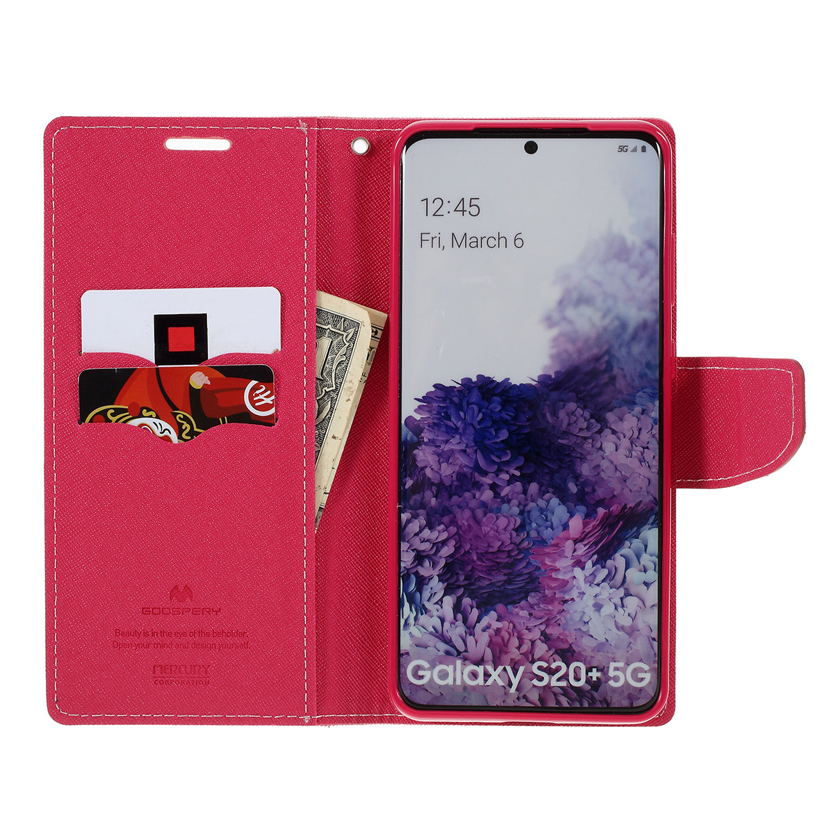 MERCURY GOOSPERY Fancy Diary Leather Protector Cover for Samsung Galaxy S20 Plus - Pink