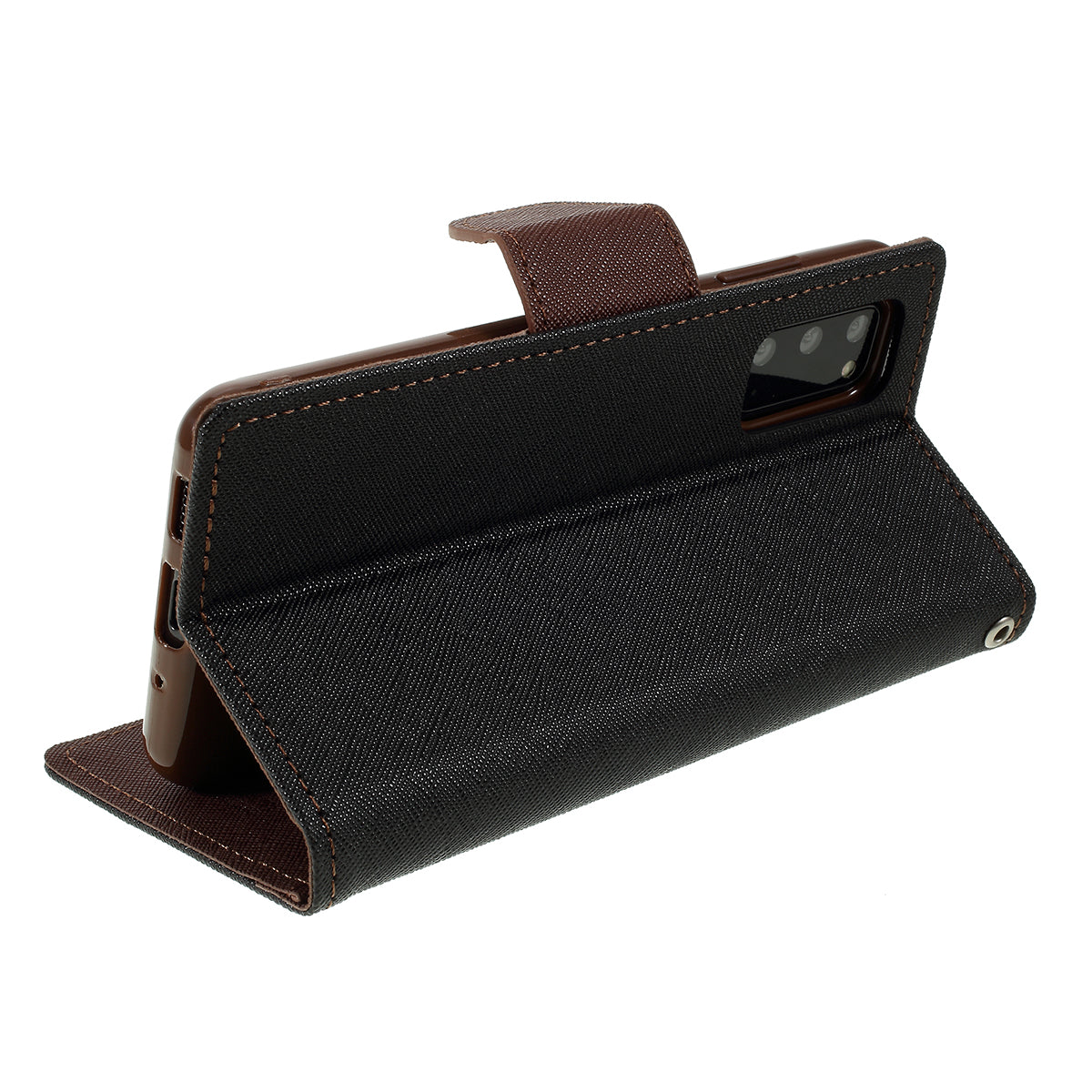 MERCURY GOOSPERY Fancy Diary Leather Wallet Mobile Phone Case for Samsung Galaxy S20 4G/S20 5G - Black / Brown