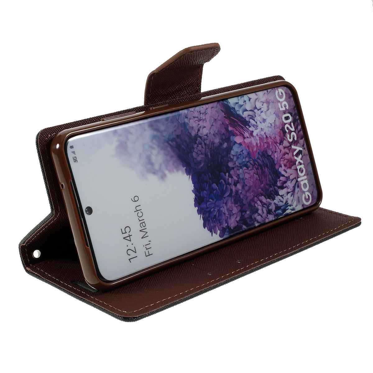 MERCURY GOOSPERY Fancy Diary Leather Wallet Mobile Phone Case for Samsung Galaxy S20 4G/S20 5G - Black / Brown