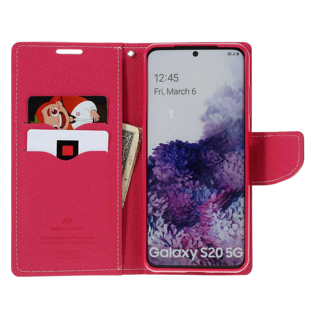 MERCURY GOOSPERY Fancy Diary Leather Wallet Mobile Phone Case for Samsung Galaxy S20 4G/S20 5G - Pink