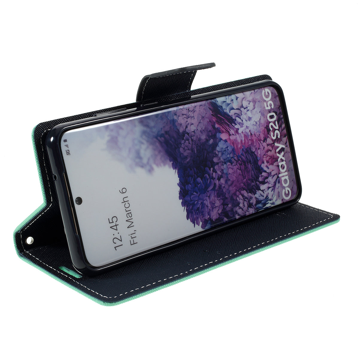 MERCURY GOOSPERY Fancy Diary Leather Wallet Mobile Phone Case for Samsung Galaxy S20 4G/S20 5G - Cyan