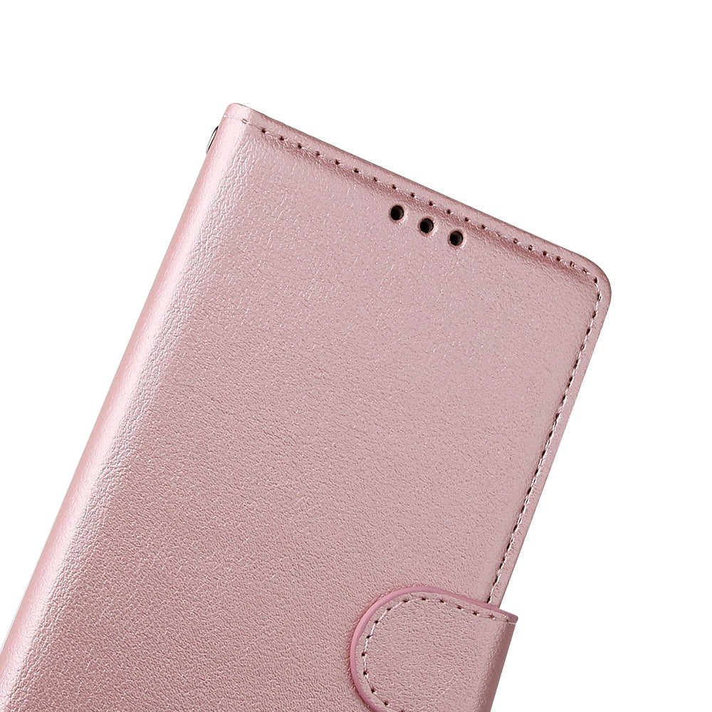 Wallet Stand Leather Protective Cover with Strap for Samsung Galaxy S20 Plus/S20 Plus 5G - Rose Gold