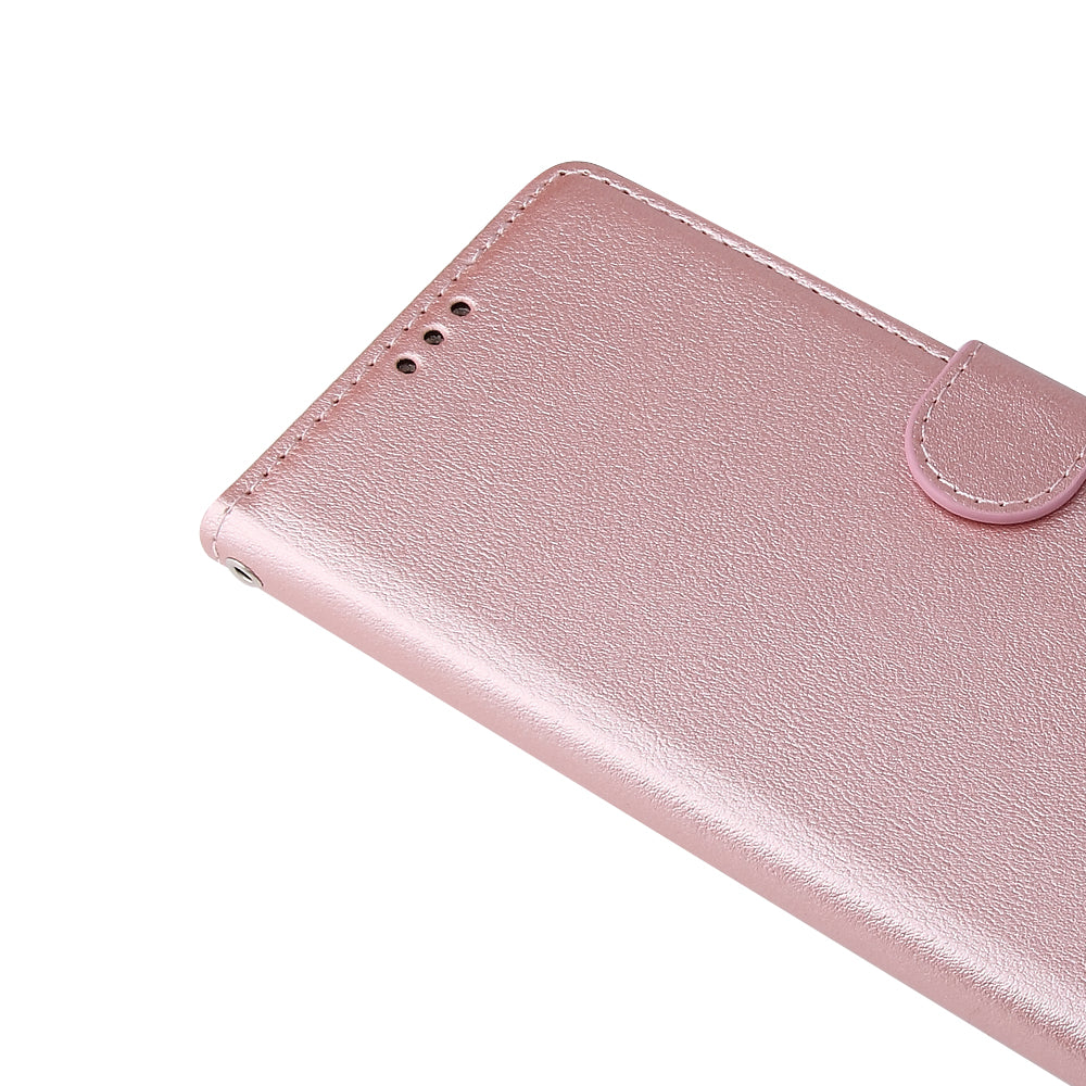 Wallet Stand Leather Protective Cover with Strap for Samsung Galaxy S20 Plus/S20 Plus 5G - Rose Gold