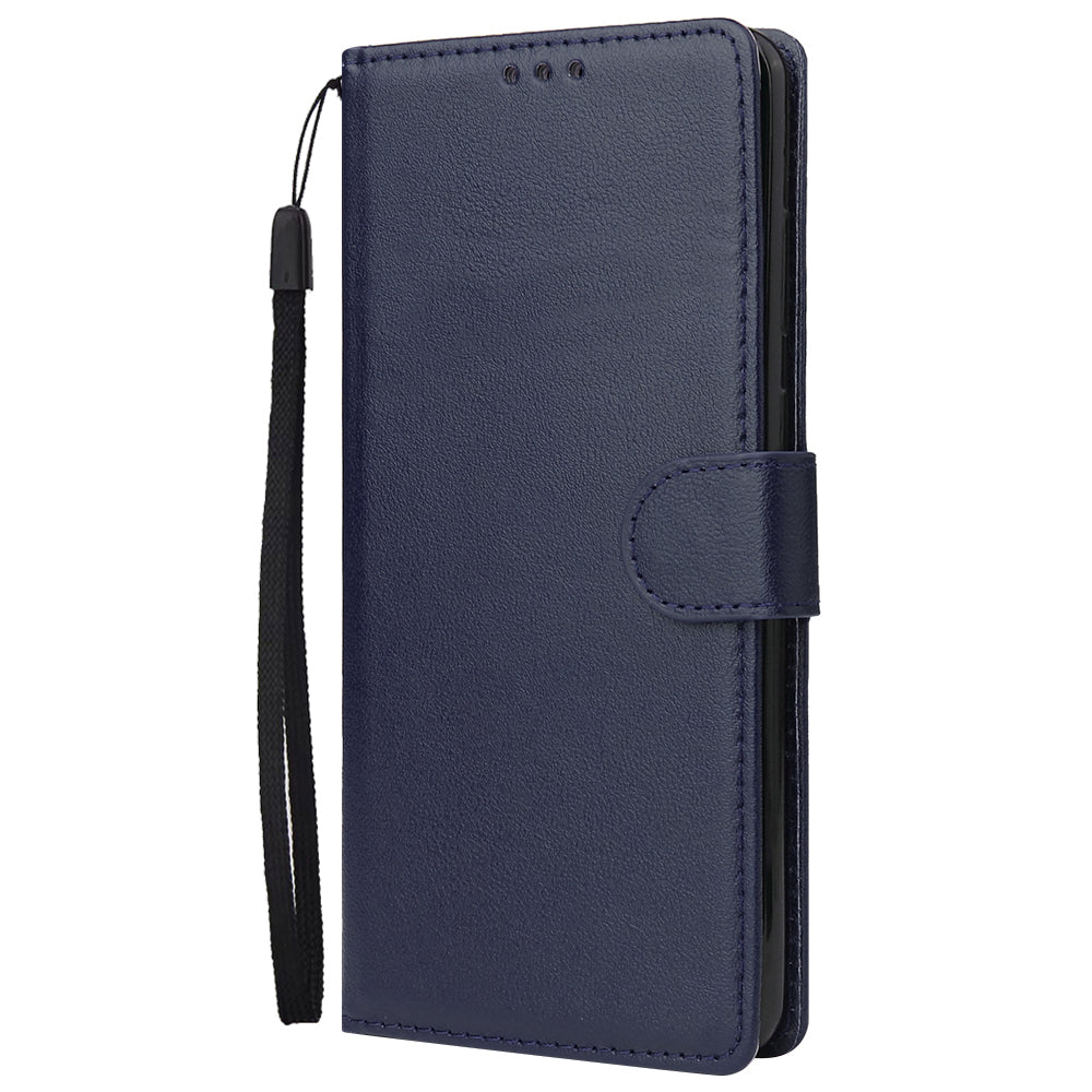 Wallet Stand Leather Protective Cover with Strap for Samsung Galaxy S20 Plus/S20 Plus 5G - Blue