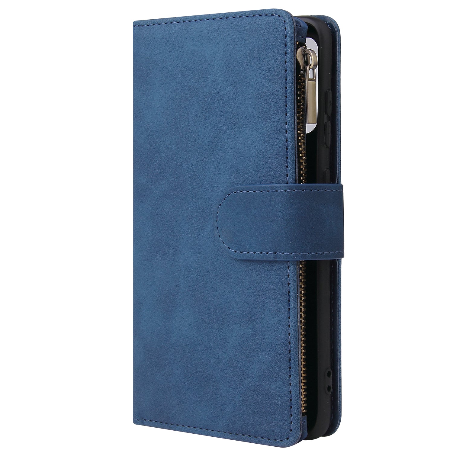 Zipper Pocket Multiple Card Slots Leather Stand Case for Samsung Galaxy S20 4G/S20 5G - Blue