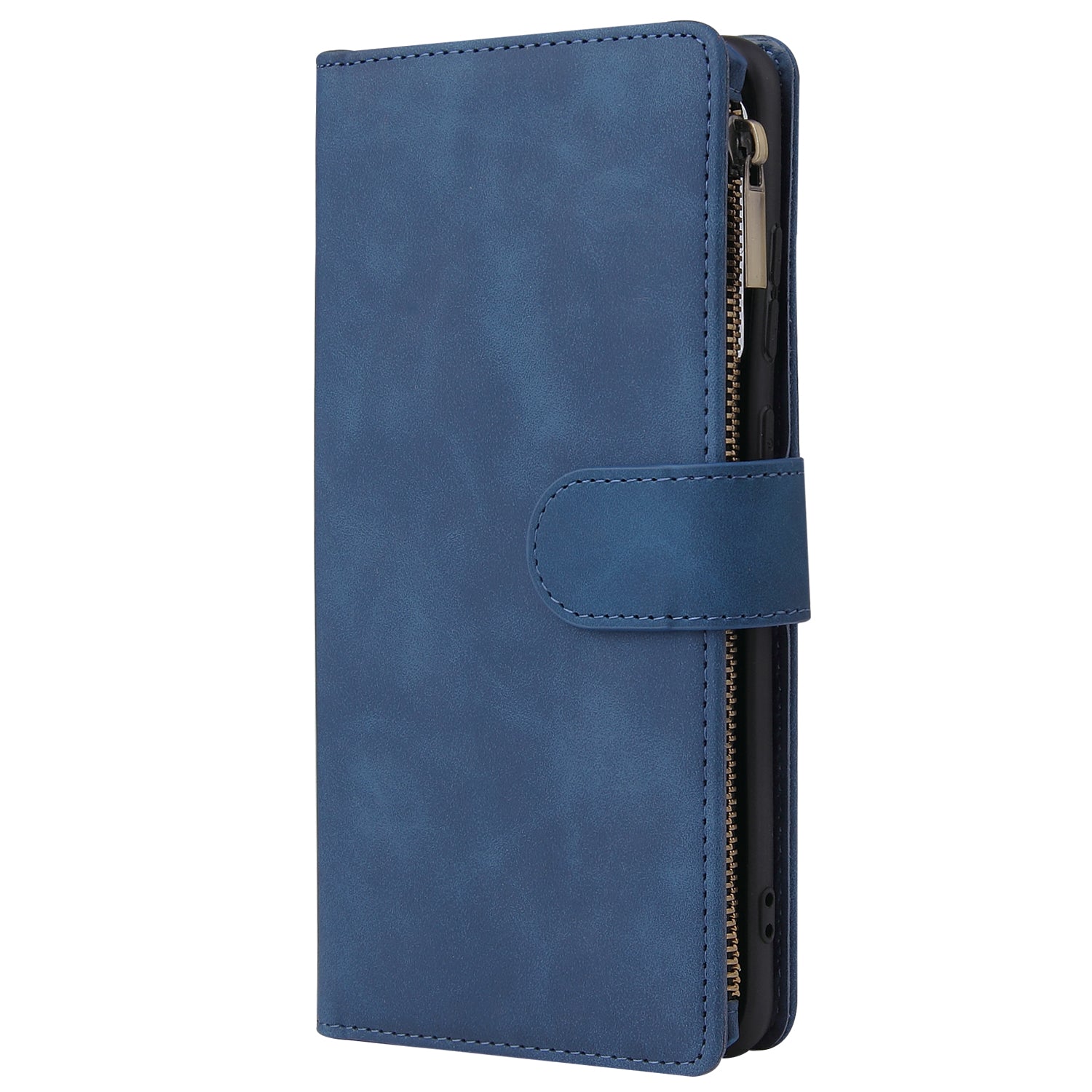 Zipper Pocket Multiple Card Slots Leather Stand Case for Samsung Galaxy S20 Ultra - Blue