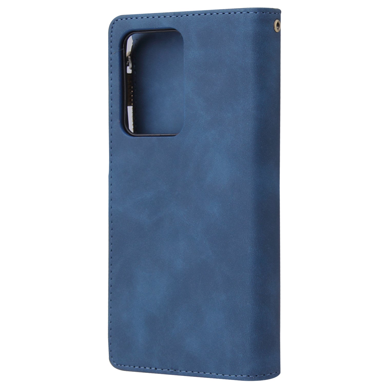 Zipper Pocket Multiple Card Slots Leather Stand Case for Samsung Galaxy S20 Ultra - Blue