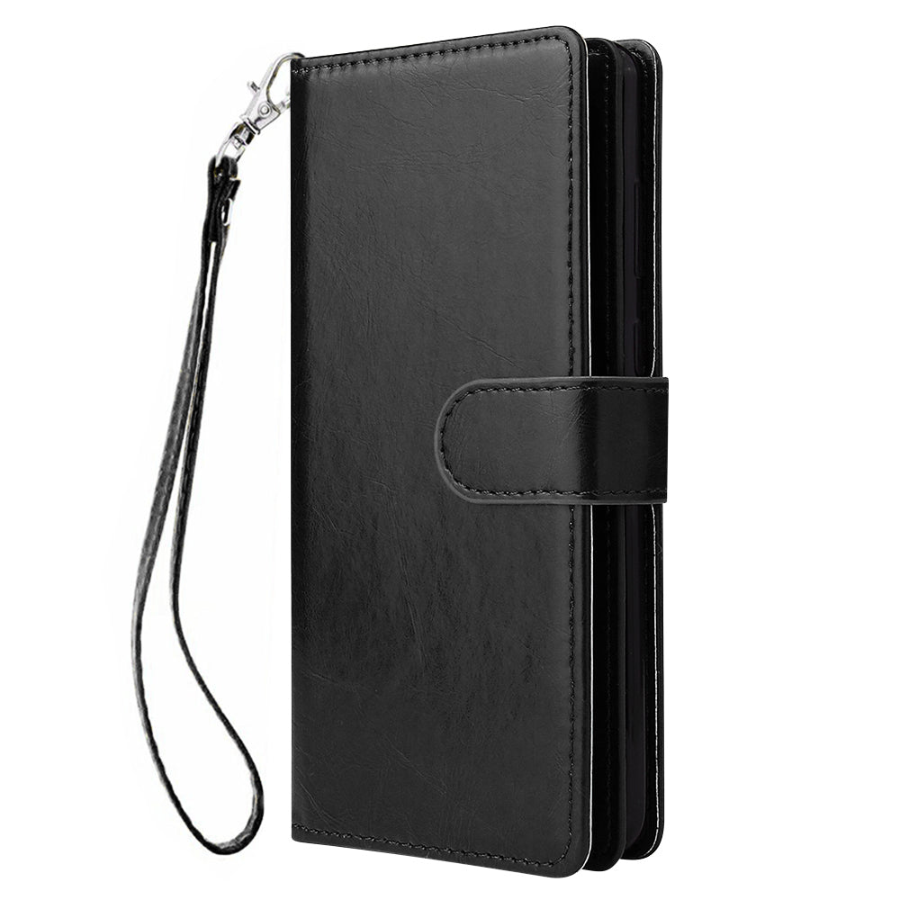 With 9 Card Slots Cell Phone Leather Phone Case for Samsung Galaxy S20 Ultra - Black