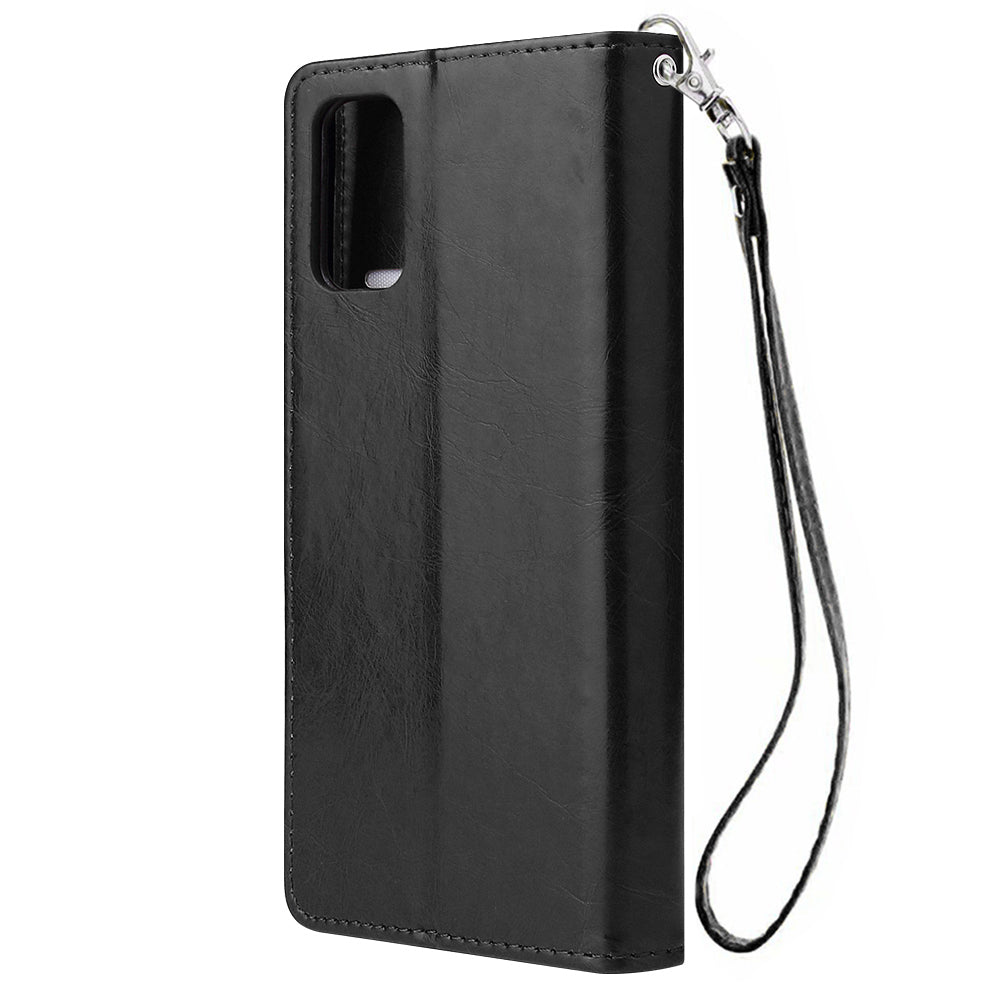 With 9 Card Slots Cell Phone Leather Phone Case for Samsung Galaxy S20 Ultra - Black