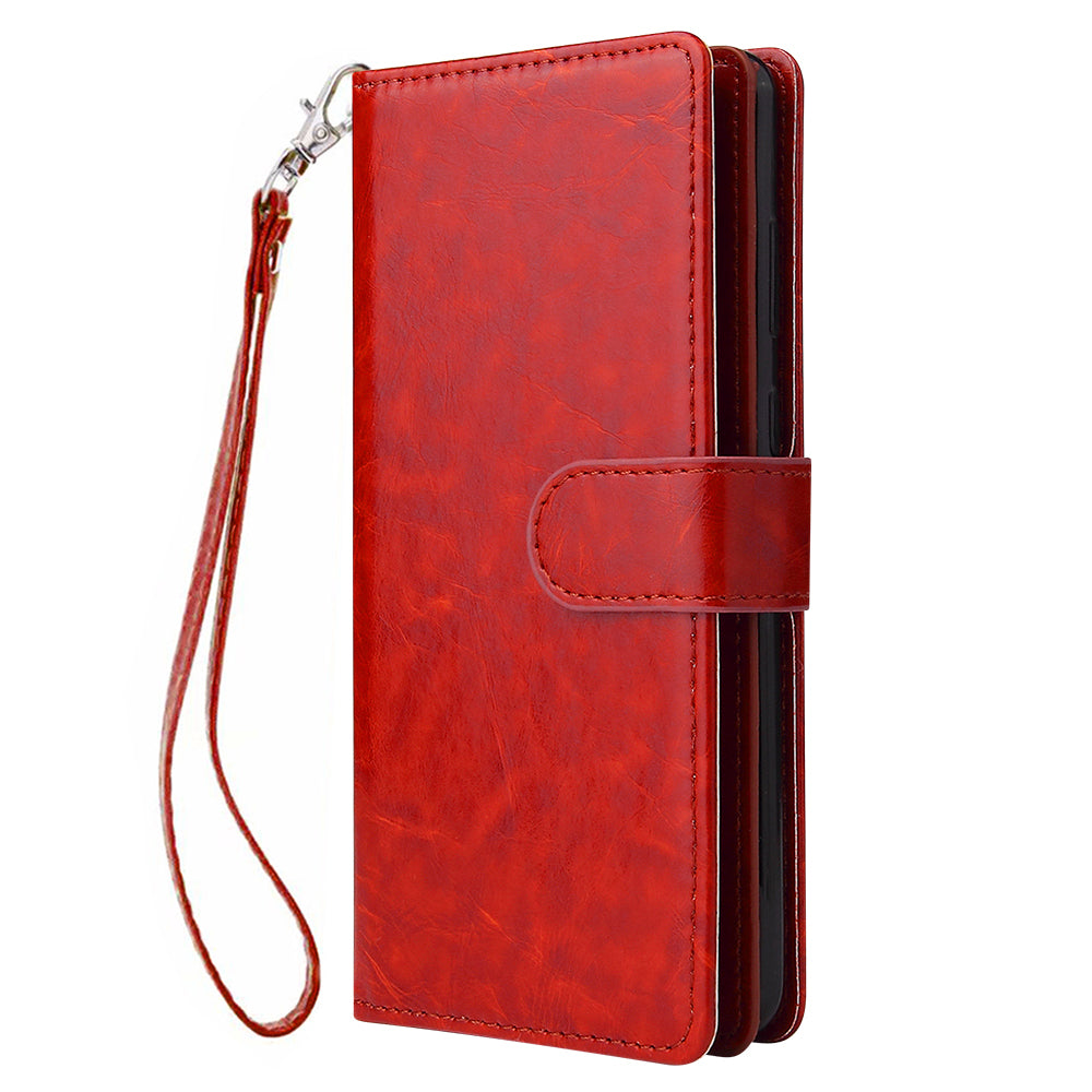 With 9 Card Slots Cell Phone Leather Phone Case for Samsung Galaxy S20 Ultra - Red