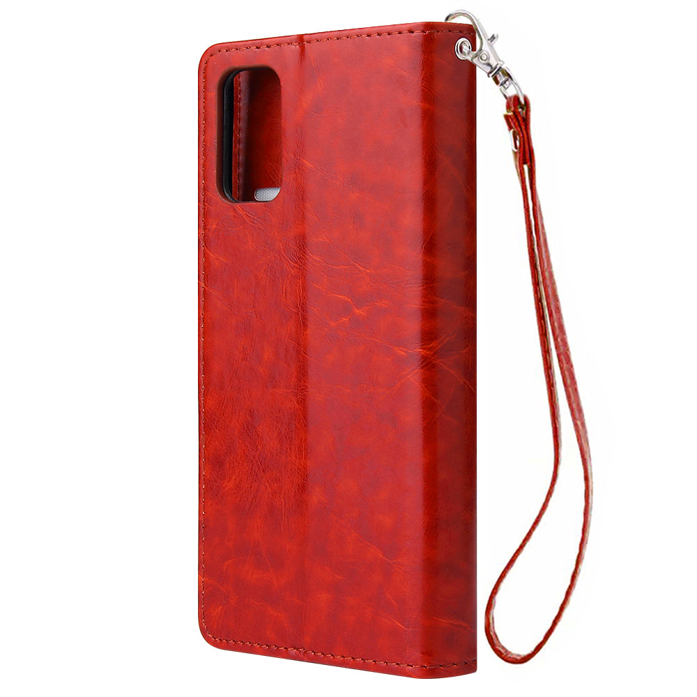 With 9 Card Slots Cell Phone Leather Phone Case for Samsung Galaxy S20 Ultra - Red