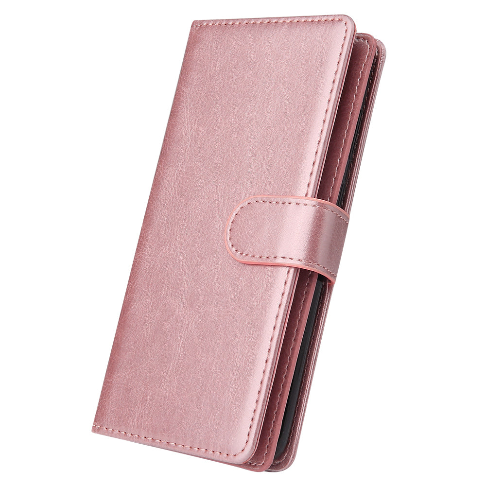 With 9 Card Slots Cell Phone Leather Phone Case for Samsung Galaxy S20 Ultra - Rose Gold