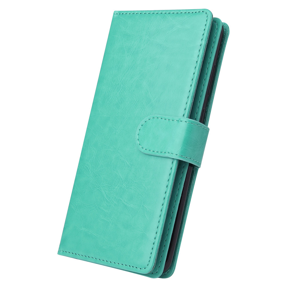 With 9 Card Slots Cell Phone Leather Phone Case for Samsung Galaxy S20 Ultra - Cyan