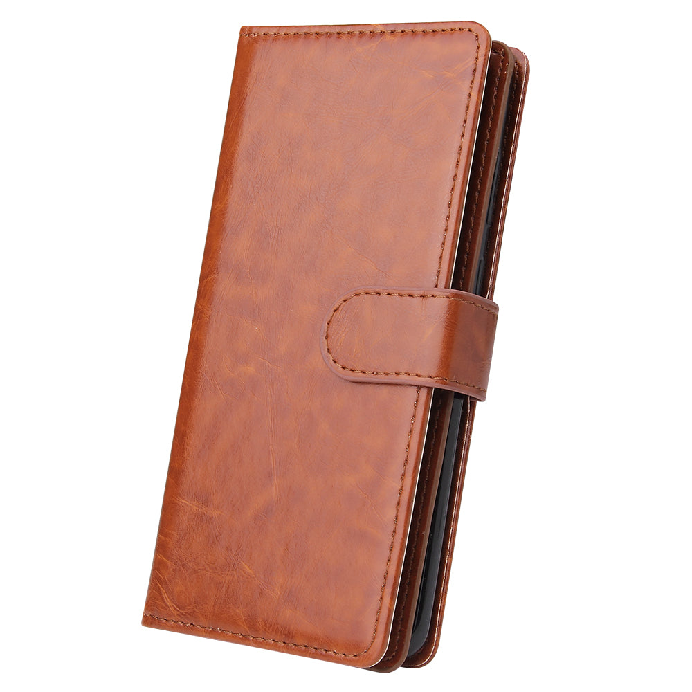 With 9 Card Slots Cell Phone Leather Phone Case for Samsung Galaxy S20 Ultra - Brown