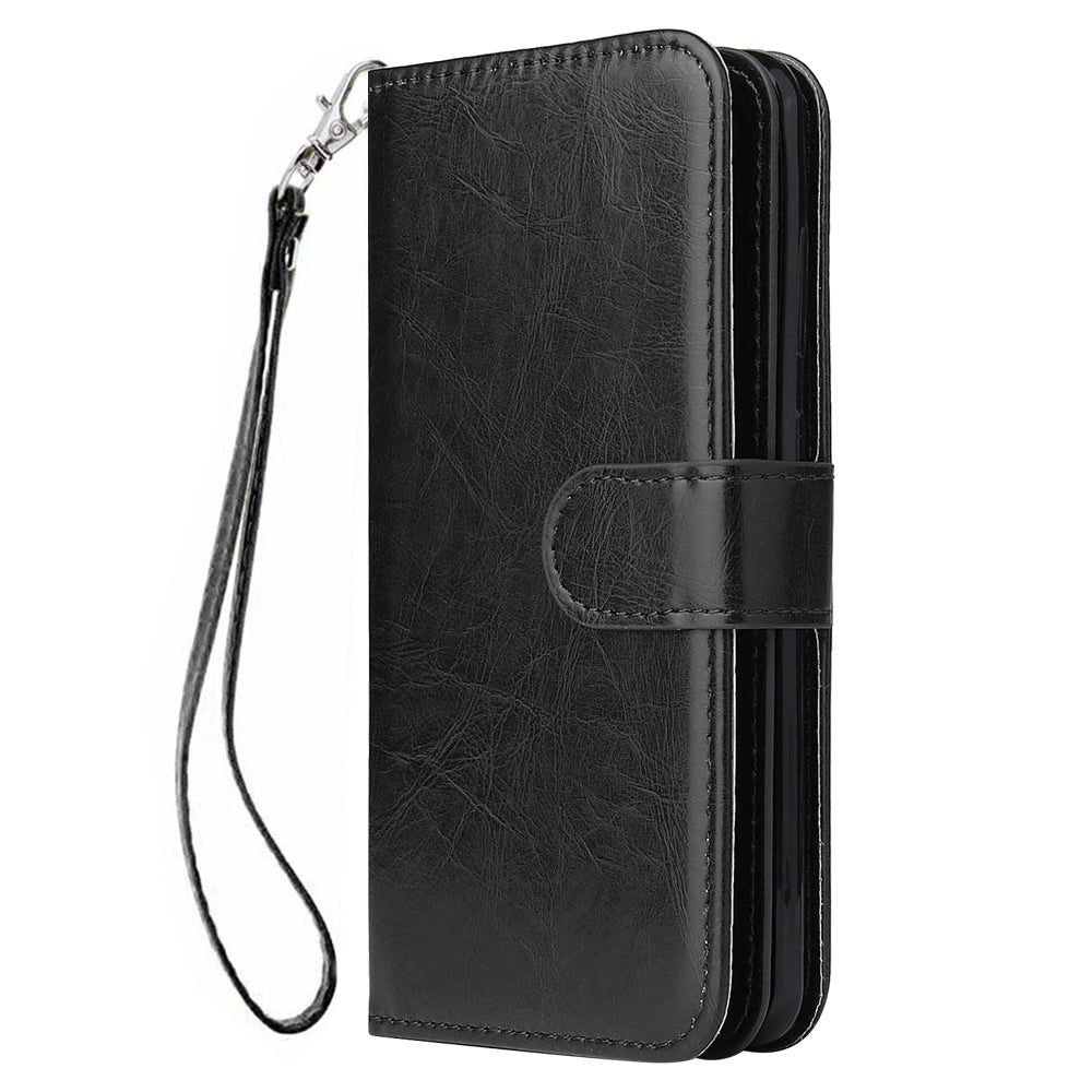 With 9 Card Slots Cell Phone Leather Case for Samsung Galaxy S20 Plus / S20 Plus 5G - Black