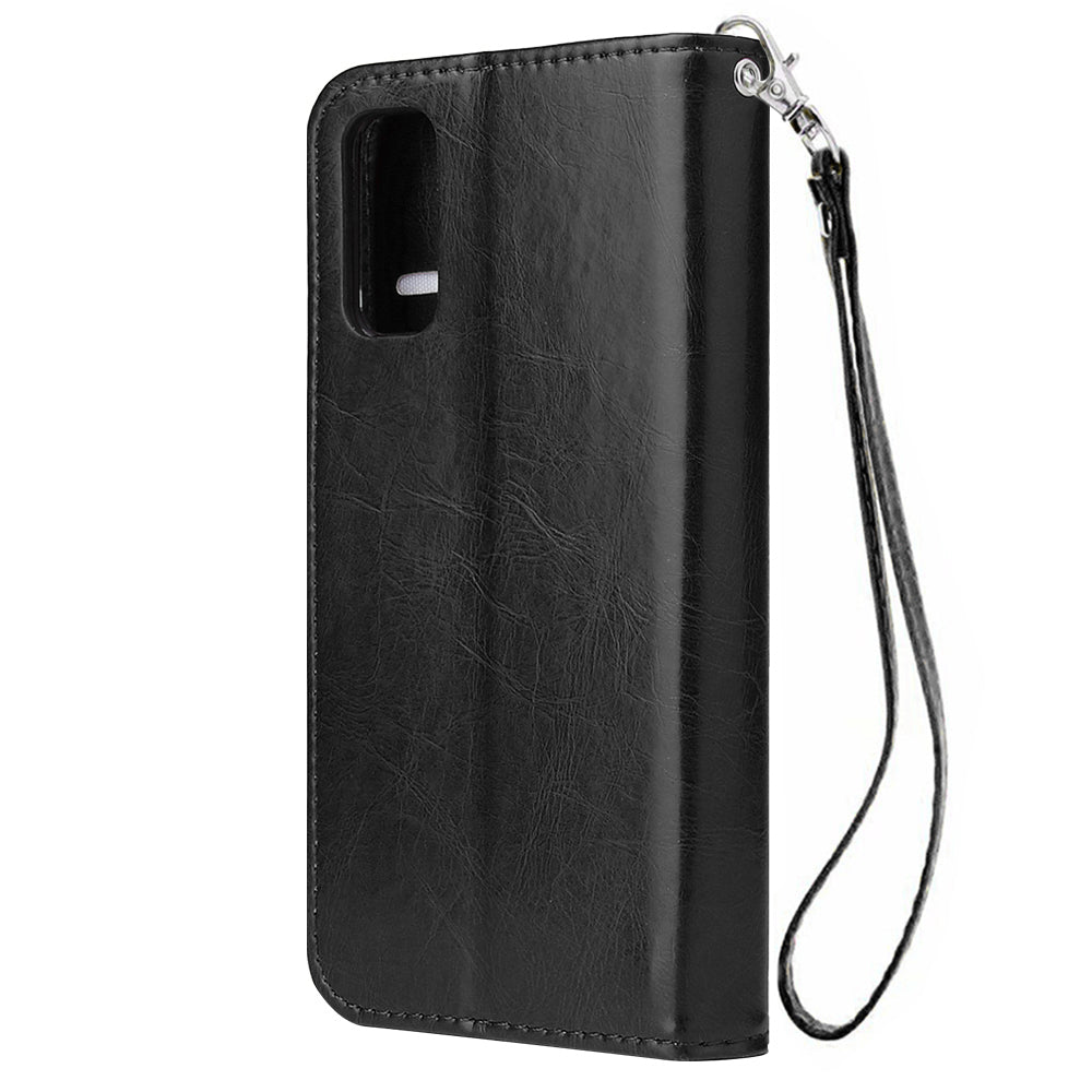 With 9 Card Slots Cell Phone Leather Case for Samsung Galaxy S20 Plus / S20 Plus 5G - Black