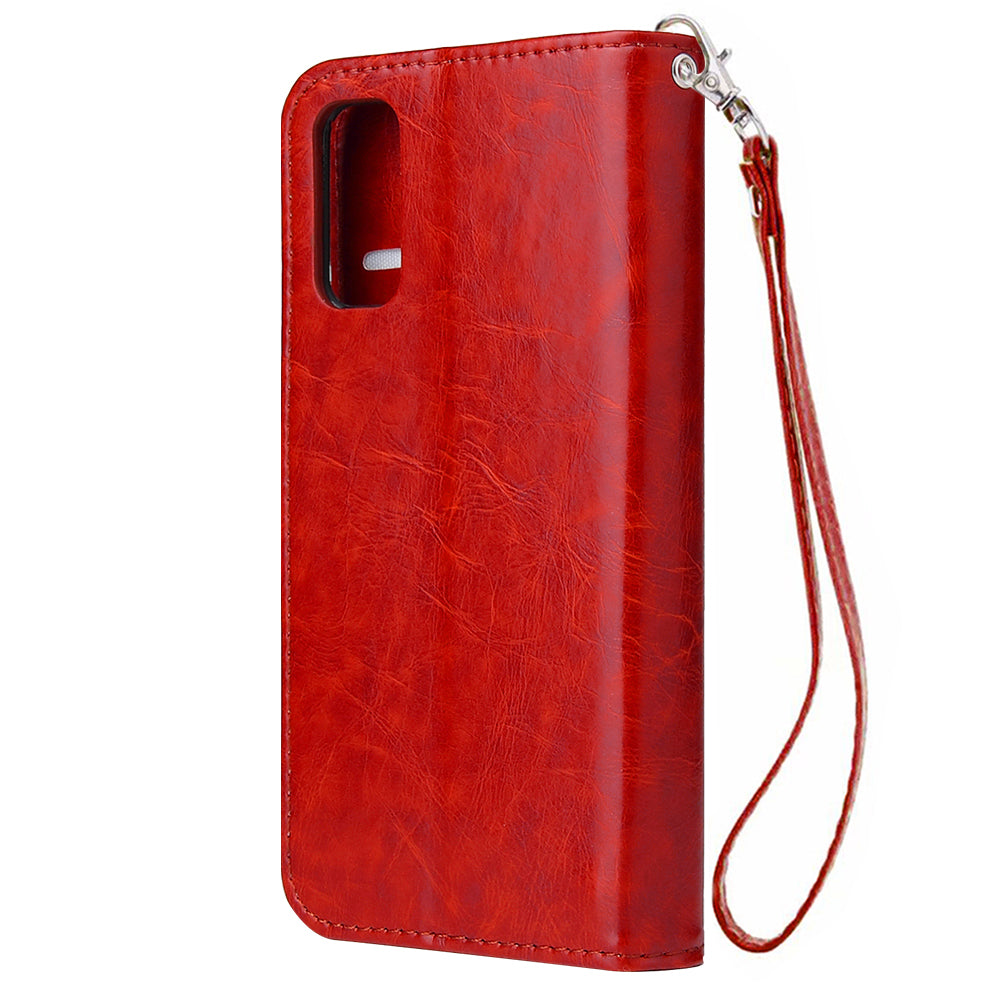 With 9 Card Slots Cell Phone Leather Case for Samsung Galaxy S20 Plus / S20 Plus 5G - Red