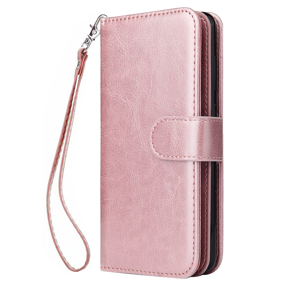 With 9 Card Slots Cell Phone Leather Case for Samsung Galaxy S20 Plus / S20 Plus 5G - Rose Gold